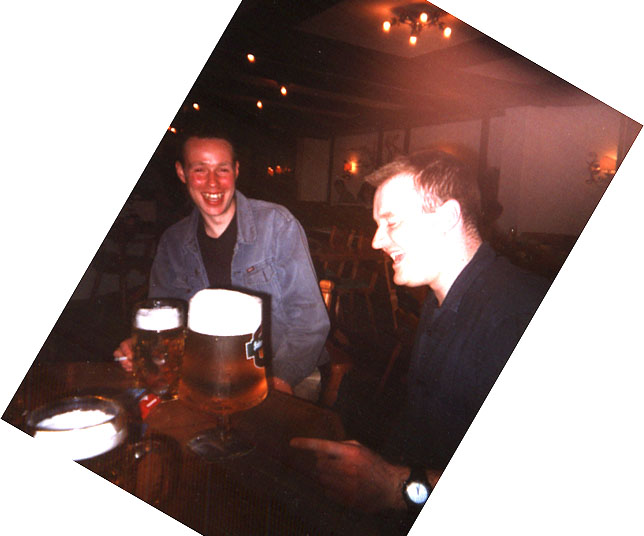 Tim (right) laughs while Al (wrong) looks on